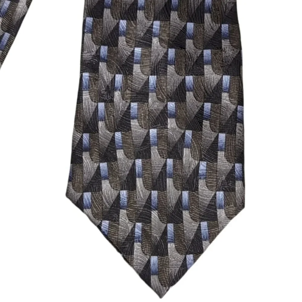 💠Z Inc Pure Silk Mens Tie Geometric 4